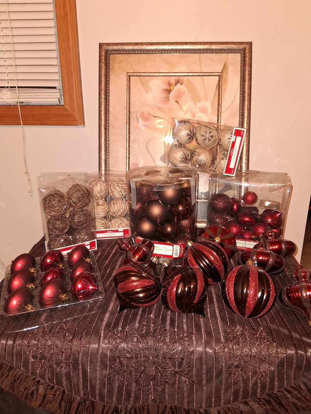 Holiday Time Red and Brown Holiday Ornament Assortment
